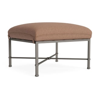 Brown Jordan Venetian Ottoman, Mica frame with Fusion Clay fabric For Sale