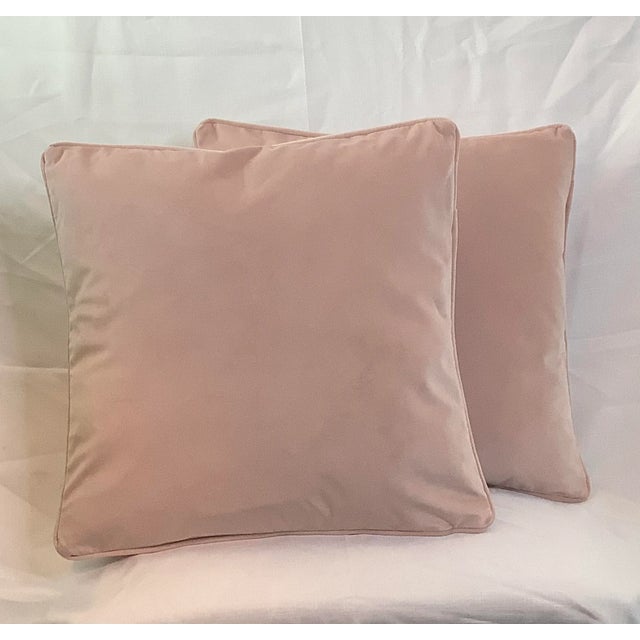 These are decorative Italian pillows in a designer quality soft velvet Beautiful Italian Pale Pink heavyweight velvet. The...