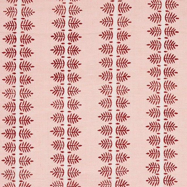 Sample - Schumacher Alva Hand Block Print Fabric in Blush For Sale