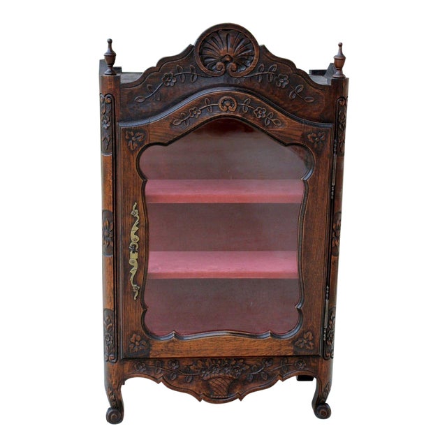 Antique French Country Oak 19th Century Louis Xv Display Curio
