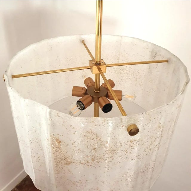 White Murano Glass Chandelier 1970s For Sale - Image 12 of 12
