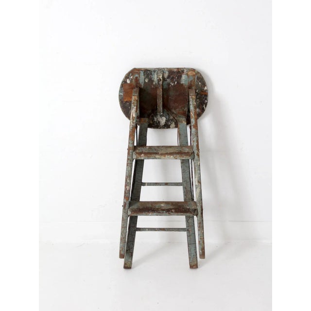 Wood Vintage Wooden Step Ladder For Sale - Image 7 of 12