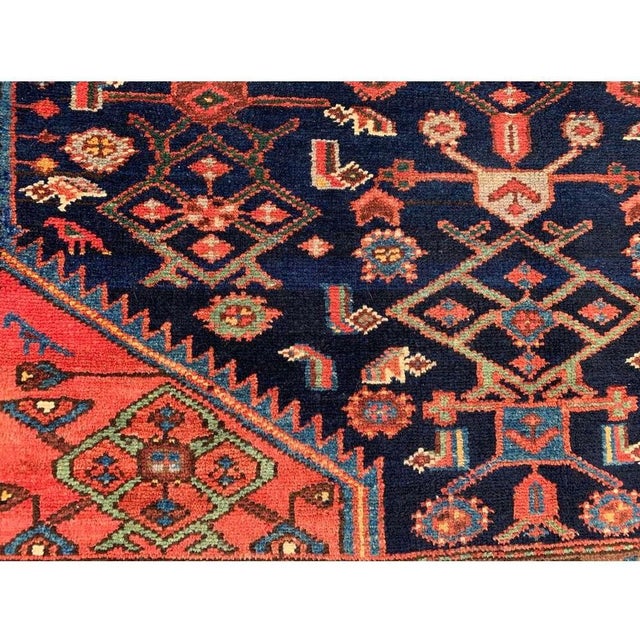 Purple Authentic Hand Knotted Antique Hamidoun Wool Area Rug 6.3 X 3.10 Ft For Sale - Image 8 of 11