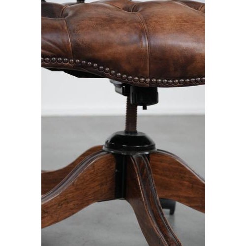 Chesterfield Chair in Cowhide For Sale - Image 14 of 15
