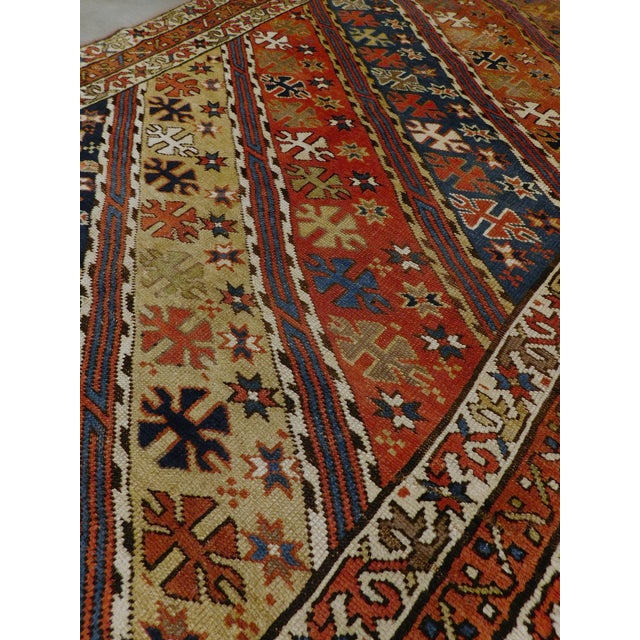 Antique Hand-Knotted Caucasian Gendje Gallery Rug. 4'7"x 9'3" For Sale - Image 4 of 15