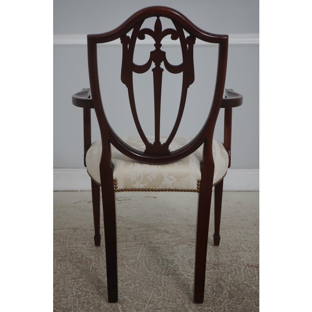 Kindel Furniture Set of 8 Kindel Mahogany Shield Back Dining Chairs For Sale - Image 4 of 18