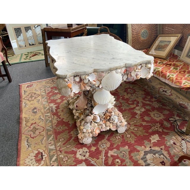 Contemporary 20th Century Shell Encrusted Table For Sale - Image 3 of 15