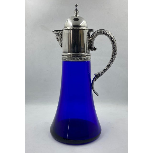 Austrian Vintage Cobalt Blue Glass Jug For Sale - Image 11 of 11