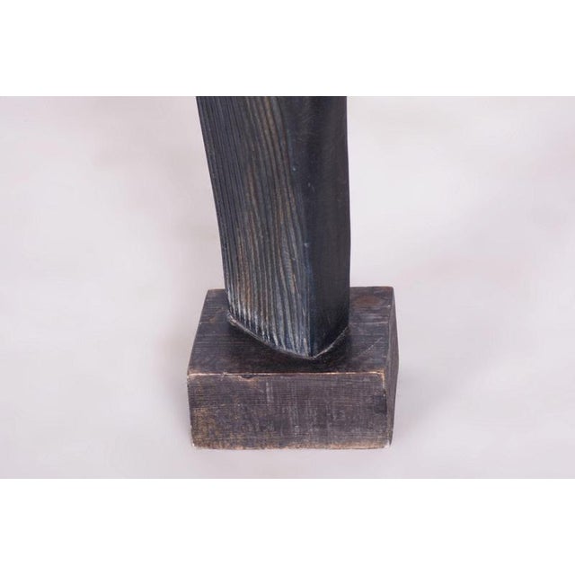 Vintage Art Deco Statue in Linden Wood, 1920s For Sale - Image 4 of 8