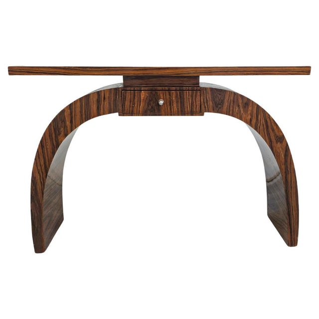 Austrian Art Deco Console Table in Walnut Veneer, 1950s For Sale - Image 13 of 13