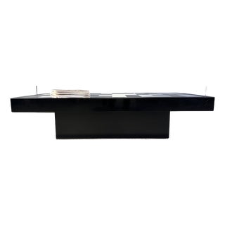 Vintage Lacquer and Aluminum Coffee Table, 1970s For Sale