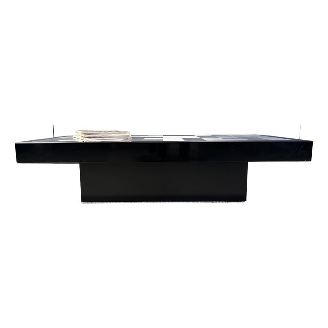 Vintage Lacquer and Aluminum Coffee Table, 1970s For Sale