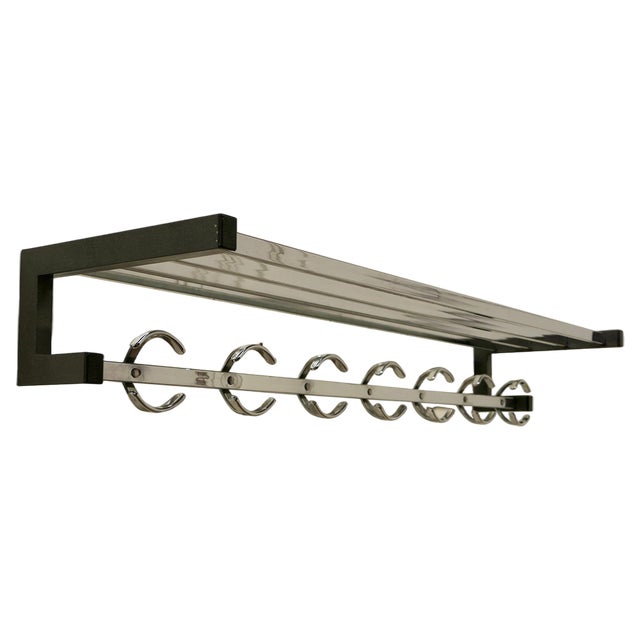 Long French Chrome Hat and Coat Rack, 1960 For Sale