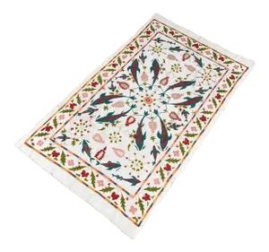 Fish Design Silk and Cotton Suzani, Vintage Table Runner
