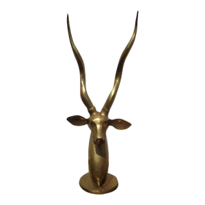 Mid 20th Century Brass Antelope Gazelle Statue