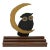 Vintage Folk Art "Owl on a Crescent Moon" Carving For Sale