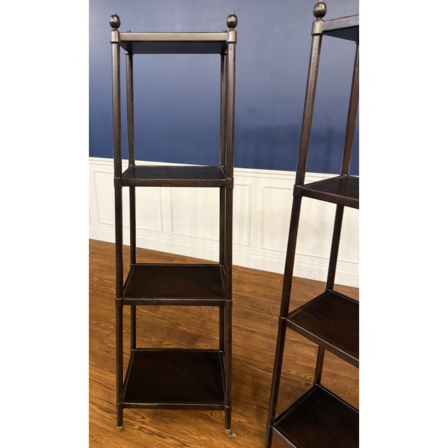 Wood Pair of Matching Etageres From the Thomas O’Brien Collection of Century Furniture For Sale - Image 7 of 17