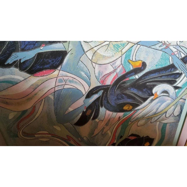 Blue Yamin Young, Serigraph Signed "Quartet (Variation of the Gouache)" Framed and Numbered 29/175 For Sale - Image 8 of 13