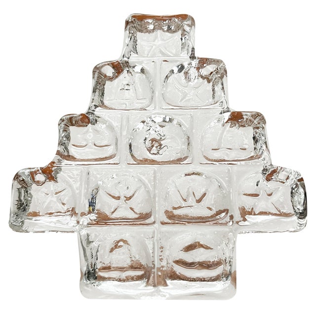 Vintage German Glass X-Mas Tree Candleholder from Wiesenthalhütte, 1970s For Sale