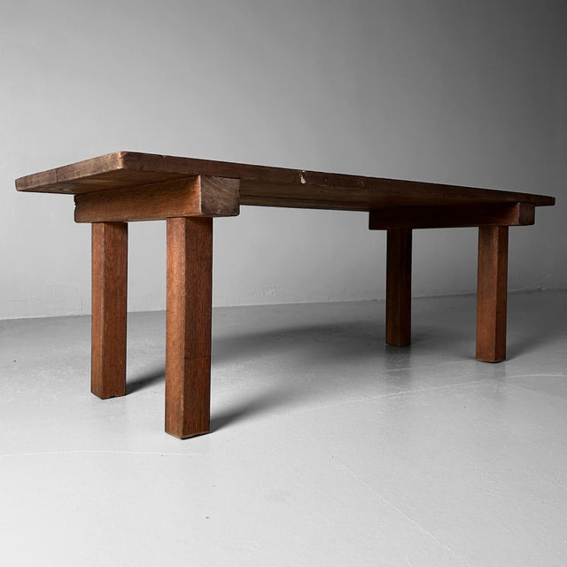 Boho Chic Taishō Minimalist Low Wooden Table, Japan, 1920s For Sale - Image 3 of 13