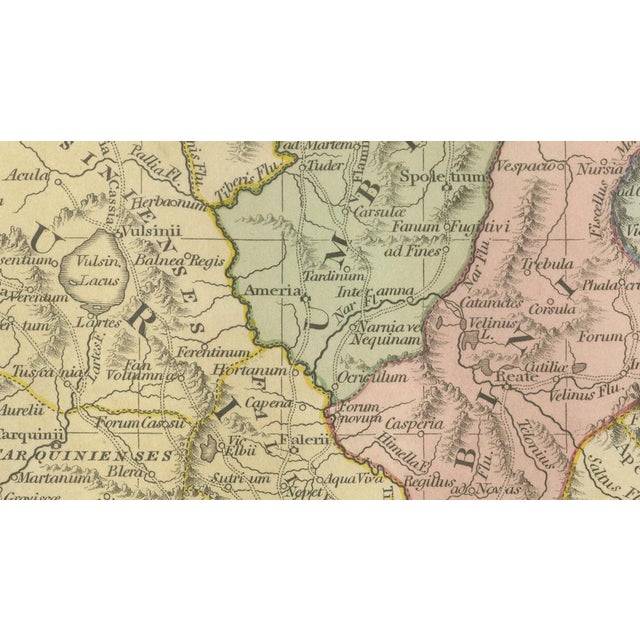 Antique Map of Central Italy and Early Roman Empire by Wilkinson, 1801 For Sale - Image 6 of 12