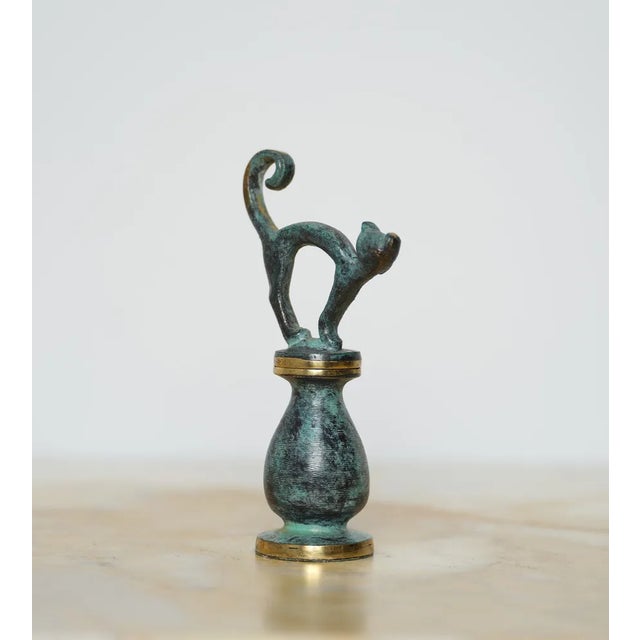 Mid-Century Austrian Brass Cat Corkscrew by Walter Bosse, 1950s For Sale - Image 4 of 6