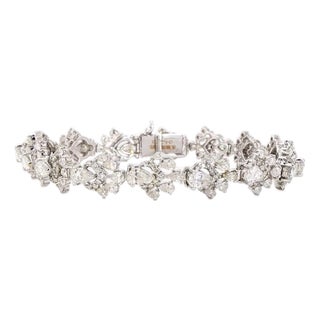 6.35 Carat Round Brilliant Cut Diamond Gold Bracelet For Sale
