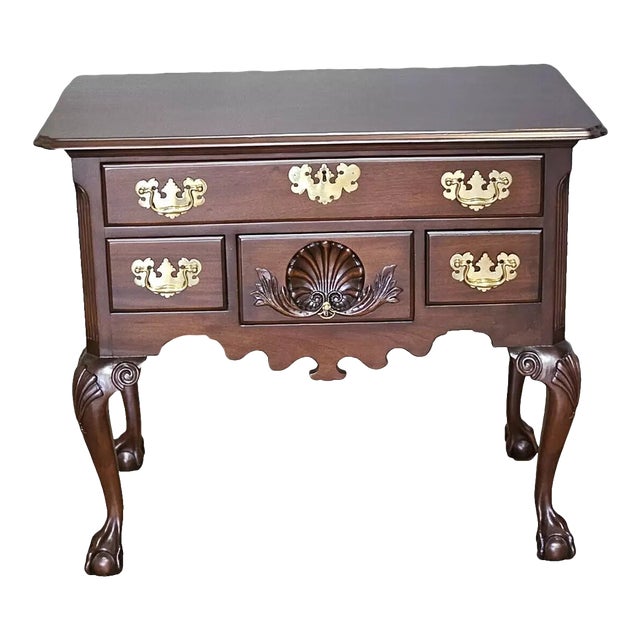 Colonial Edison Institute Henry Ford Chippendale Mahogany Lowboy Claw & Ball For Sale
