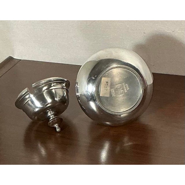 Vintage John Somers Brazil Pewter Sugar Bowl - Polished For Sale - Image 4 of 7