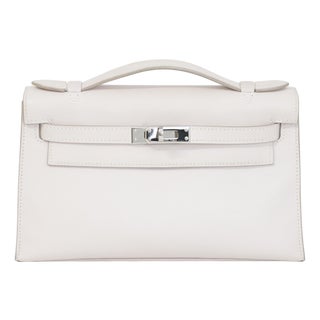 Hermès Kelly Pochette Rose Dragée Swift Palladium Hardware 2007 For Sale