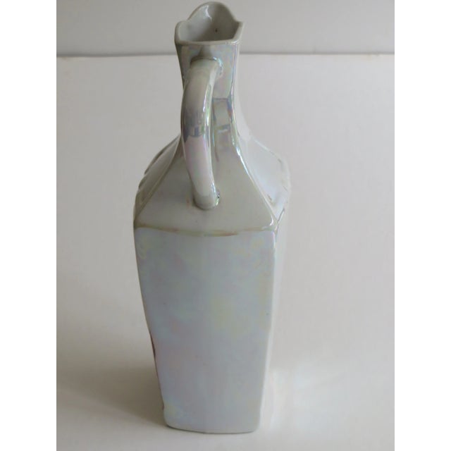 1920s 1920s Art Deco "White Block" Mother-Of-Pearl Luster Ceramic Pitcher For Sale - Image 5 of 7