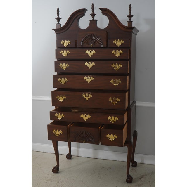 Queen Anne Henkel Harris Mahogany Spnea Tall Highboy For Sale - Image 3 of 18
