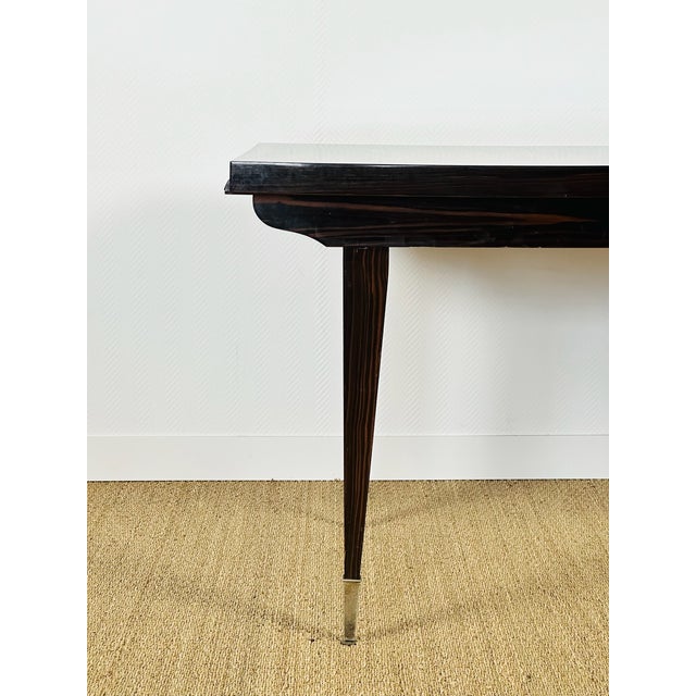 Art Deco Dining Table in Macassar Ebony with Extensions, France, 1940s For Sale - Image 12 of 18