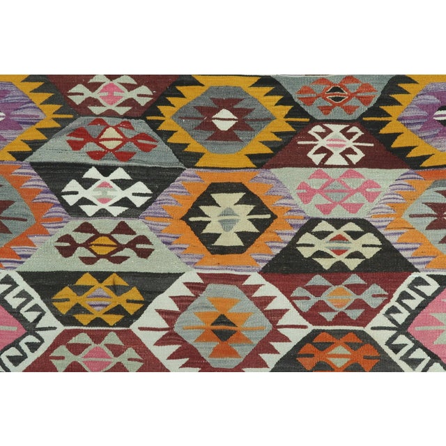 1960s Vintage Turkish Kilim Rug For Sale - Image 11 of 13