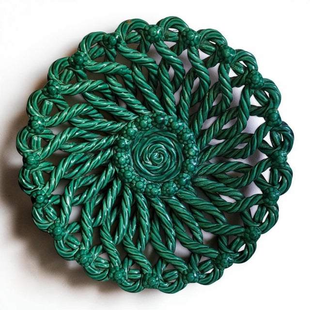 Vintage Woven Ceramic Basket, Vallauris, 1950s For Sale - Image 13 of 13