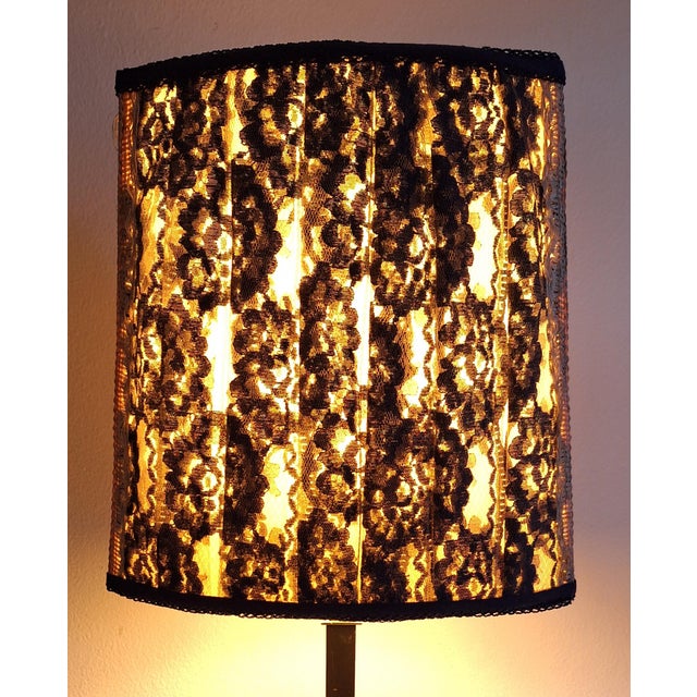 Blue Large Vintage Table Lamp with Brass Base and Shade from Lamplove, 1970s For Sale - Image 8 of 9