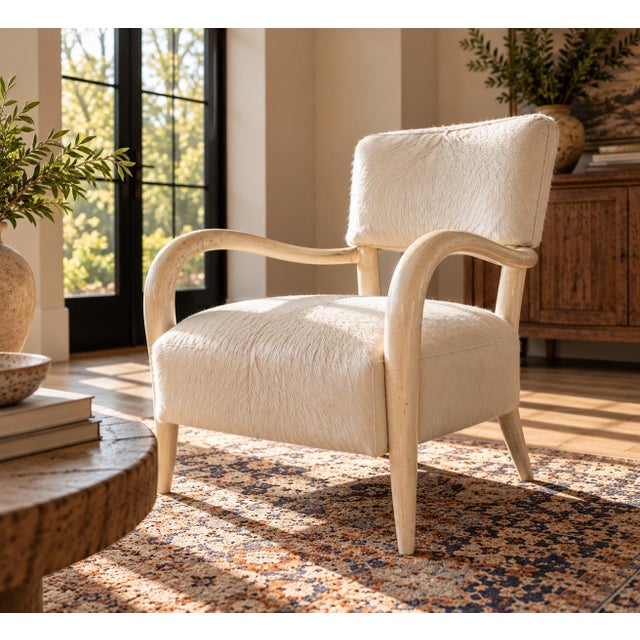 Animal Skin Pair of Bernhardt Interiors Elka Ivory Hair-on-Hide Accent Chairs For Sale - Image 7 of 10