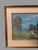 Vintage Riverside Landscape Framed Pastel Watercolor Painting with Trees In good original condition showing some typical...