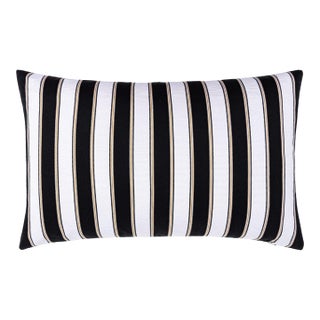 Scalamandre 22" x 14" Piano Stripe Pillow in Ebony For Sale