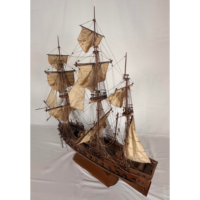 Early 20th Century French Fully Rigged Model of the Frigate La Flore For Sale - Image 11 of 11