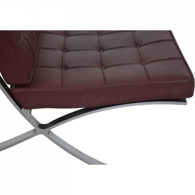 Barcelona Chair in Burgundy Leather by Ludwig Mies van der Rohe, 2000s For Sale - Image 10 of 18