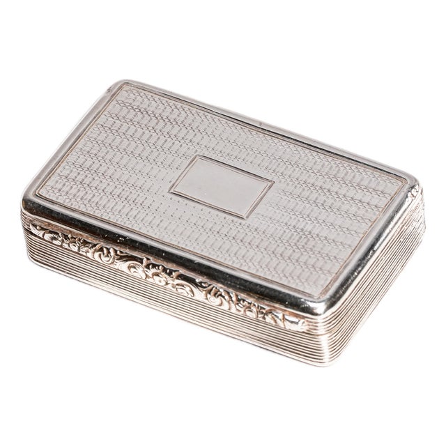 Wonderful English Engine Turned Antique Sterling Silver Snuff Box Tobacciana Engraved Presentation Dedication 1839 For Sale