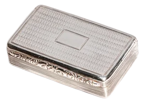 Wonderful English Engine Turned Antique Sterling Silver Snuff Box Tobacciana Engraved Presentation Dedication 1839
