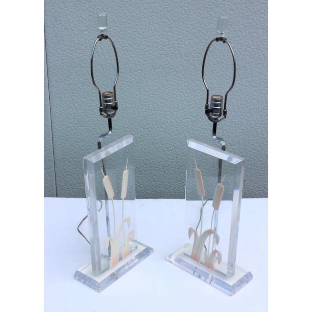 1970s Italian Lucite Table Lamps - a Pair For Sale In New York - Image 6 of 12