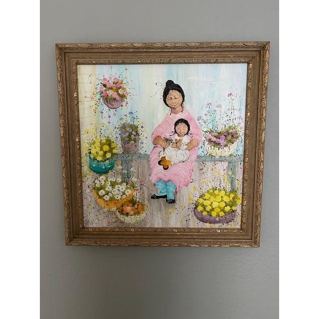 Contemporary 1970s Mildred Barrett Original Signed Oil Paintings, a Pair For Sale - Image 3 of 12