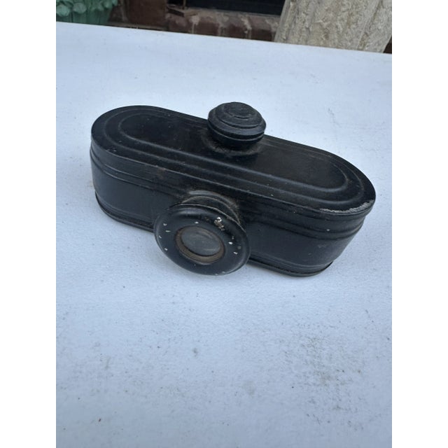 Industrial Small Black Hand Held Vintage Camera For Sale - Image 3 of 8