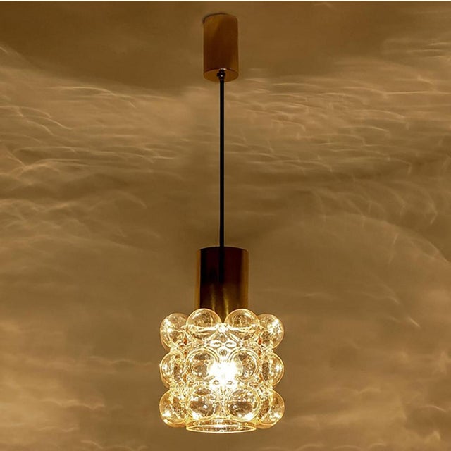 Amber Glass Pendant attributed to Helena Tynell for Glashütte Limburg, 1960s For Sale - Image 9 of 18