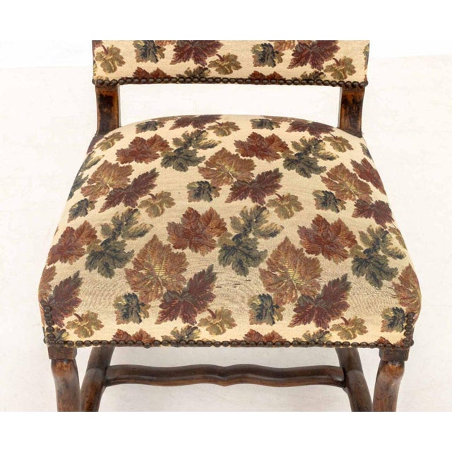 Wood Renaissance Style Upholstered Chairs, Pair For Sale - Image 7 of 7