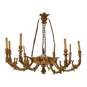 Austrian Gilt Wood Chandelier, Circa 1930