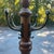 Vintage MCM Tall Wooden Coat Rack With Brass Hooks For Sale - Image 10 of 12
